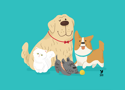Our little friends animal branding cats character design childrens book dogs flat friendly illustration pet