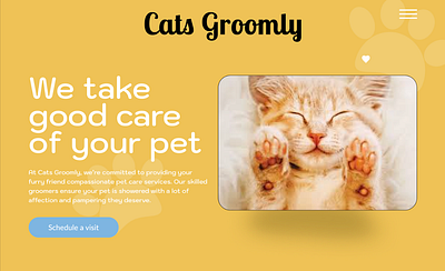 Cats Groomly - Landing Page cat figma fun ui ux
