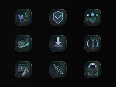 Symmetry - Icon Package 3d branding iconography icons illustration render tech ui design web design