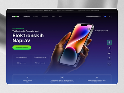 Electronics Service - Web Design development electronics framer header hero landing page modern ui user interface web web design