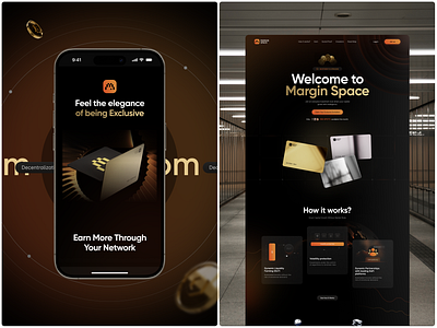 Margin Space: visual identity + web design 3d branding finance graphic design landing page mobile ui ux webdesign website