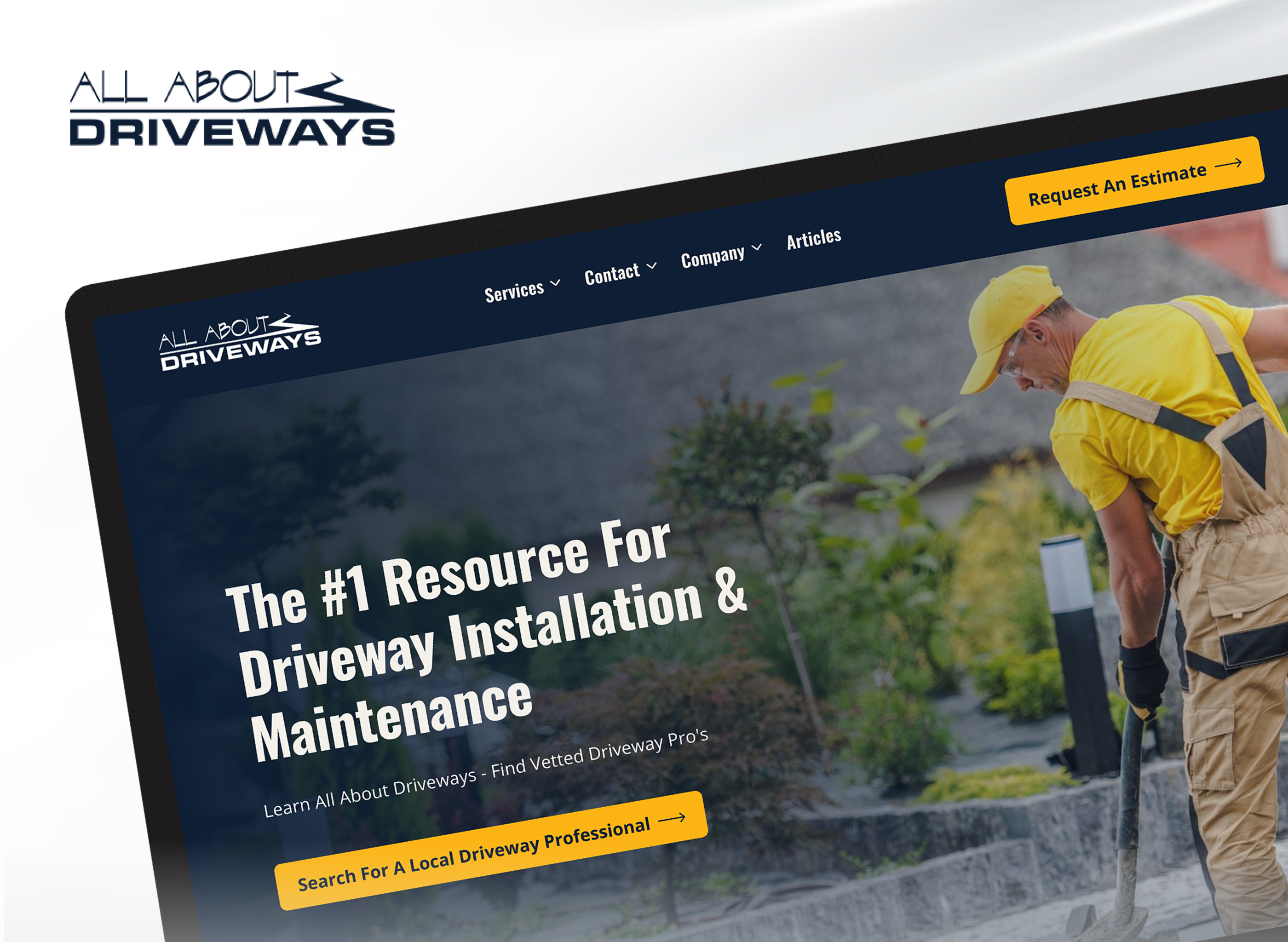 Driveways Website UI Design driveway services homepage concept responsive design ui user interface ux web design