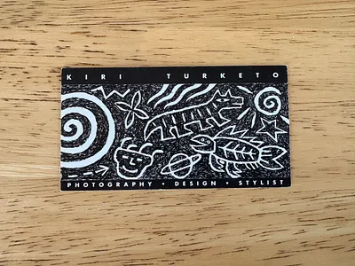 Photographer Business Card 1 colour artwork black white branding contemporary art drawing engraving etching graphic design illustration linocut maori art pasifika photographer scraper board