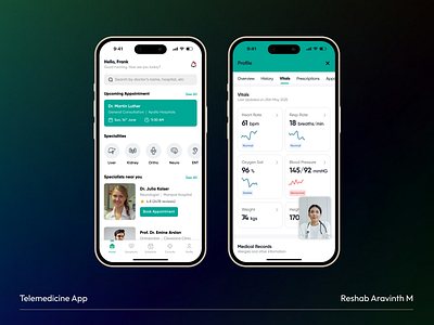 Telemedicine Mobile App medical telemedicine ui ux