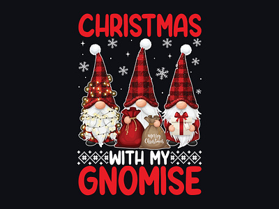 Christmas With My Gnomies – Cute Holiday Gnome Squad Design