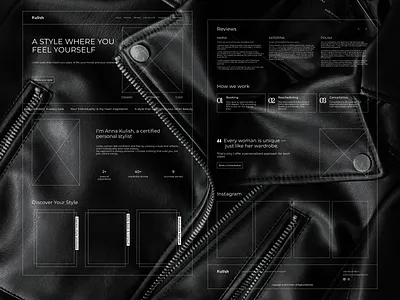 Personal Stylist Website — UX Layout design fashionwebsite figma griddesign interface landingpage layoutdesign personalbrand ui uiux ux uxdesign uxprocess uxui wireframe