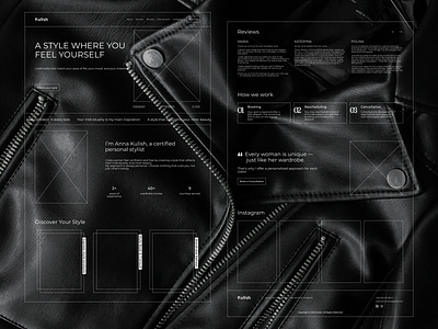 Personal Stylist Website — UX Layout design fashionwebsite figma griddesign interface landingpage layoutdesign personalbrand ui uiux ux uxdesign uxprocess uxui wireframe
