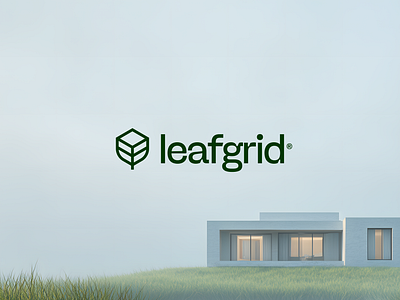 leafgrid • logo design for smarthomes branding green energy logo design minimal smart home visual identity