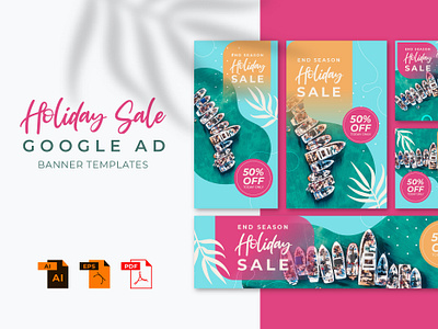 Holiday Sale Google Ads Banner Templetes abstract ads banner design google graphic design organic