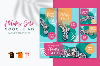 Holiday Sale Google Ads Banner Templetes abstract ads banner design google graphic design organic