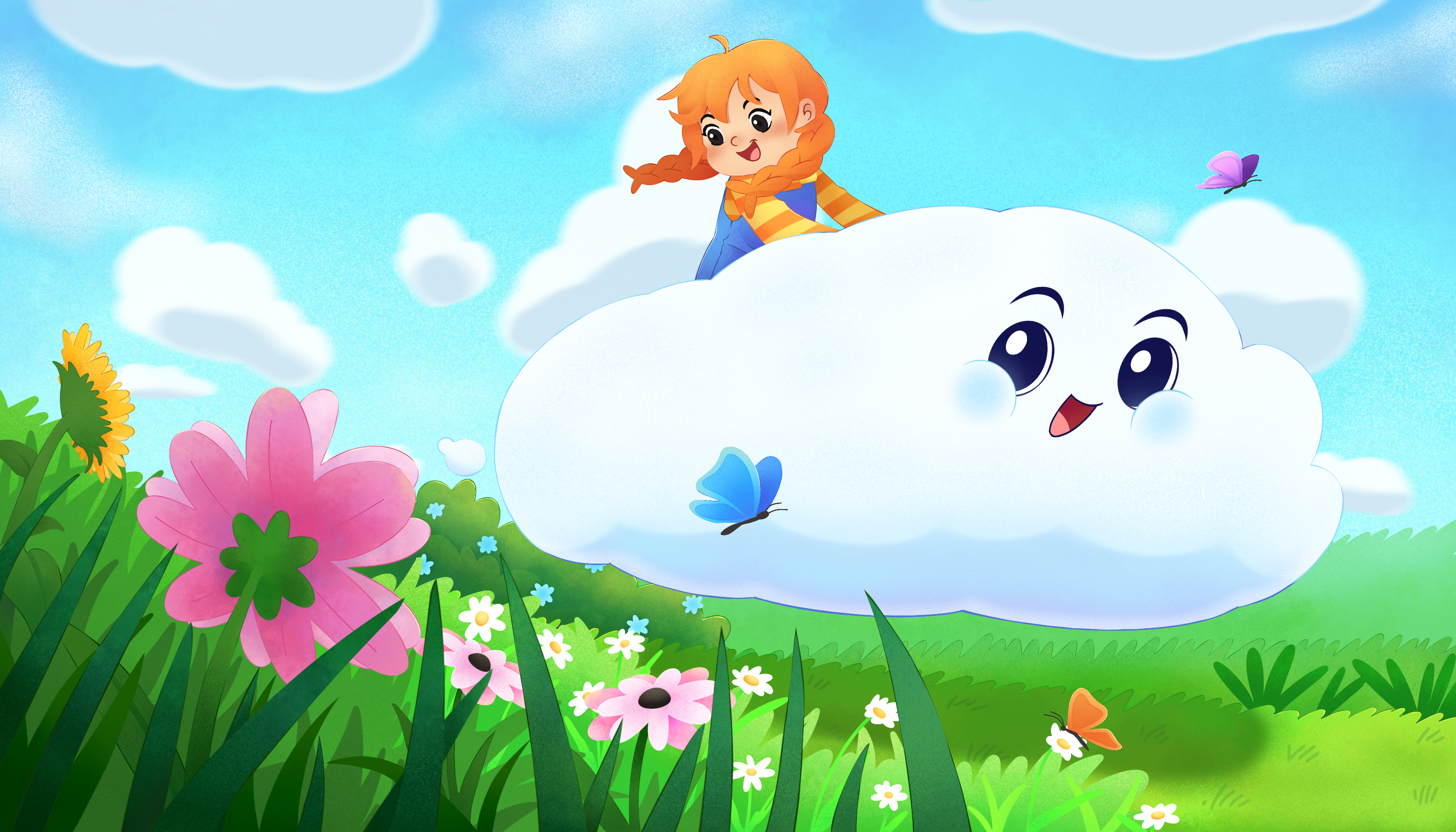 Floating Gently - Children Book Illustration animation book design book illustration branding cartoon children book children book illustration cloud design graphic design illustration illustration book kids logo playful riding ui ux vector