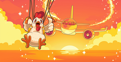 Cockpit: Game illustrations #3 art character chicken cute design game art game iilustration graphic design illustration mega win photoshop rooster slot slot art vector