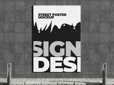 Street Poster Mockup 3d 3d rendering advertising billboard branding design graphic design illustration logo mockup mrfauzi personal branding poster street realistic realistic mockup ui urban