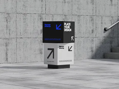 Modern Signage Mock Up 3d 3d mockup 3d rendering advertising branding branding mockup design display graphic design illustration logo mockup mrfauzi product rendering realistic mockup sign signage mockup ui