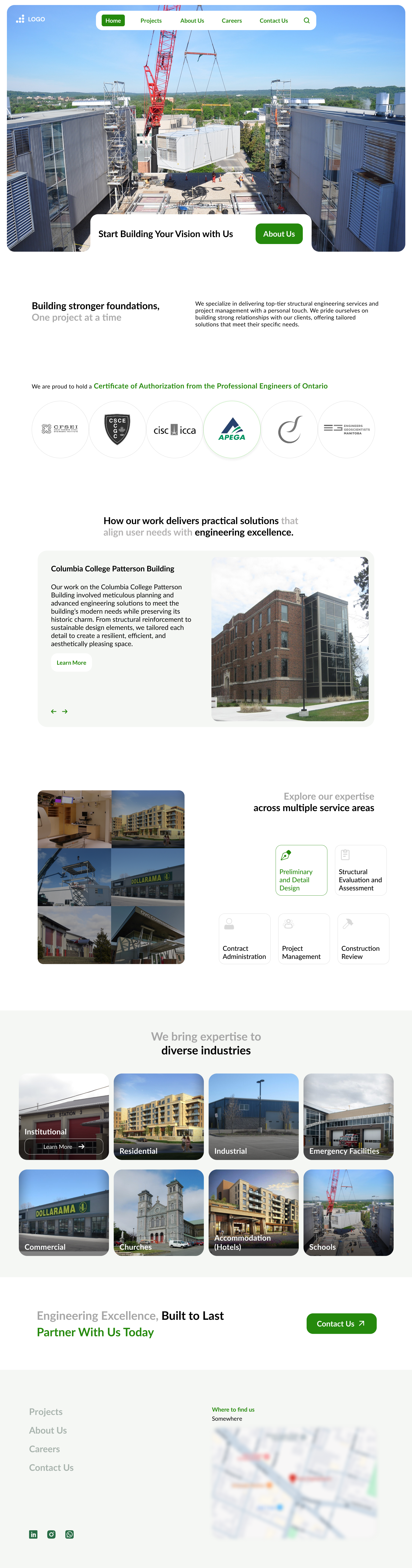 Structural Engineering Firm Website Design - Avize Agency architecture construction constructionindustry design digitaldesign engineering firmwebsite landingpage structuralengineering uidesign uiux uxdesign webdesign website websitedesign webui