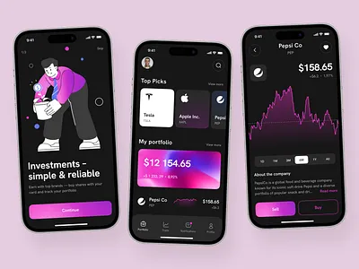 Fintech Mobile Investment App app design application ui best ui dashboard dashboard ui fintech investment app mobile mobile app mobile app design mobile app ui modern ui popular ui ux