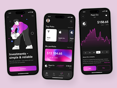 Fintech Mobile Investment App app design application ui best ui dashboard dashboard ui fintech investment app mobile mobile app mobile app design mobile app ui modern ui popular ui ux