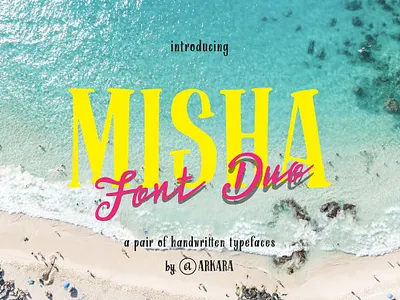 ARK Misha - Handwritten Font Duo ark misha handwritten font duo botanical display script handwritten handwritten font headline invitation lettering lookbook duo magazine multilingual summer ttf title tropical webfont