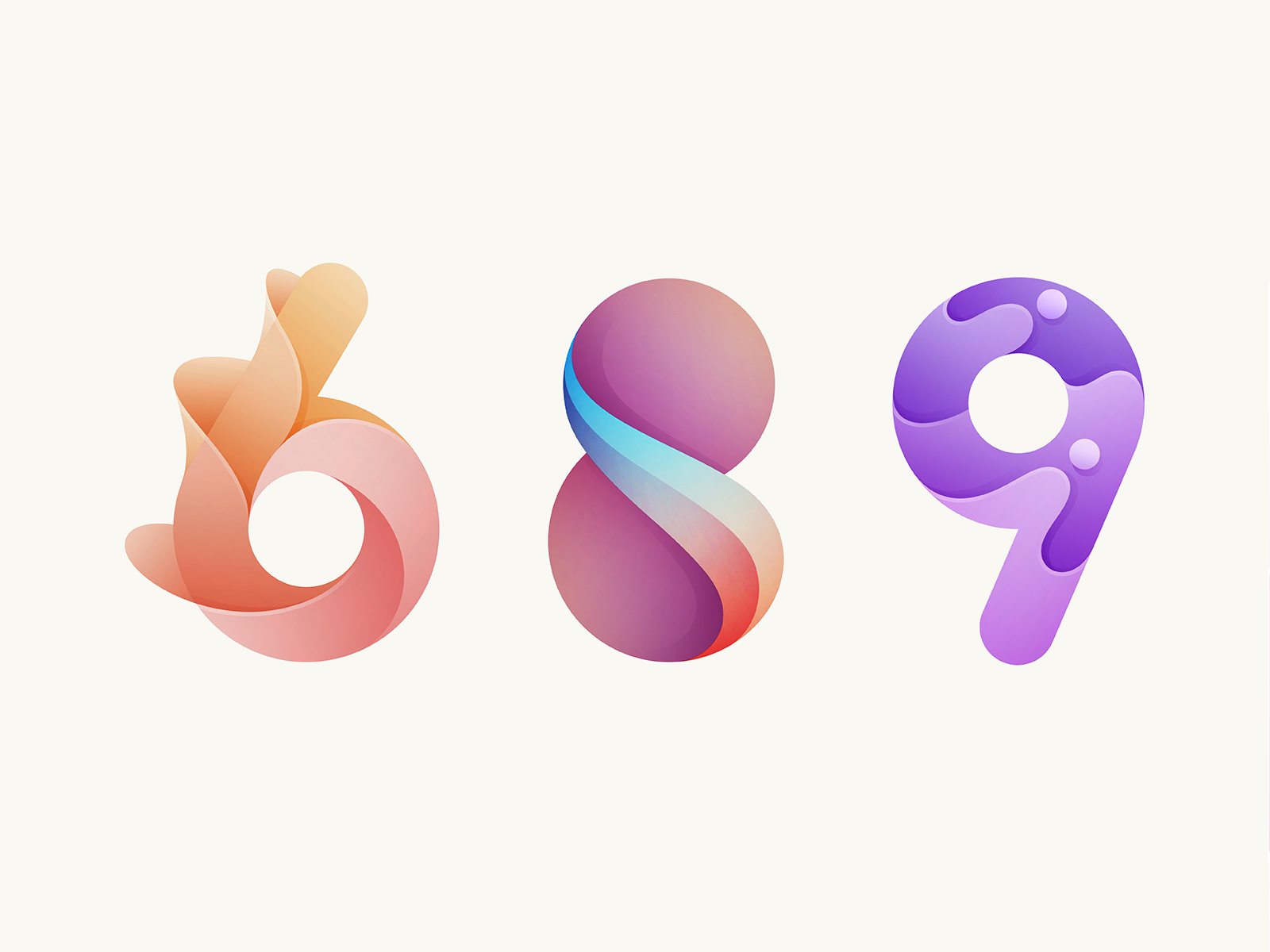 Example of 1 Number Gradient Logo