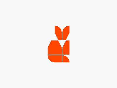 Flower Fox abstract animal flower fox logo modern simple