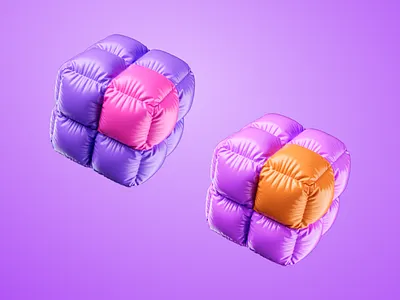 Puffy Cube Forms – 3D Render, CG Experiment 3d 3d art 3d concept design 3d design 3d digital art 3d graphic 3d graphics 3d illustration 3d render 3d visual bright cg cg art colorful funny illustration illustration art material modern render