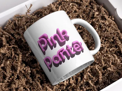 Pink Panter logo design 3d graphic design illiustration logo logo design pink typography