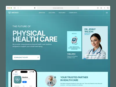 Medivio_Health Care website | Header exploration app design appointment booking ui best uiux agency digital health ui doctor profile ui header health care website design health platforms healthcare website header hero section medical app medical services medical website design medtech website design mobile health app seative top design agency uiux
