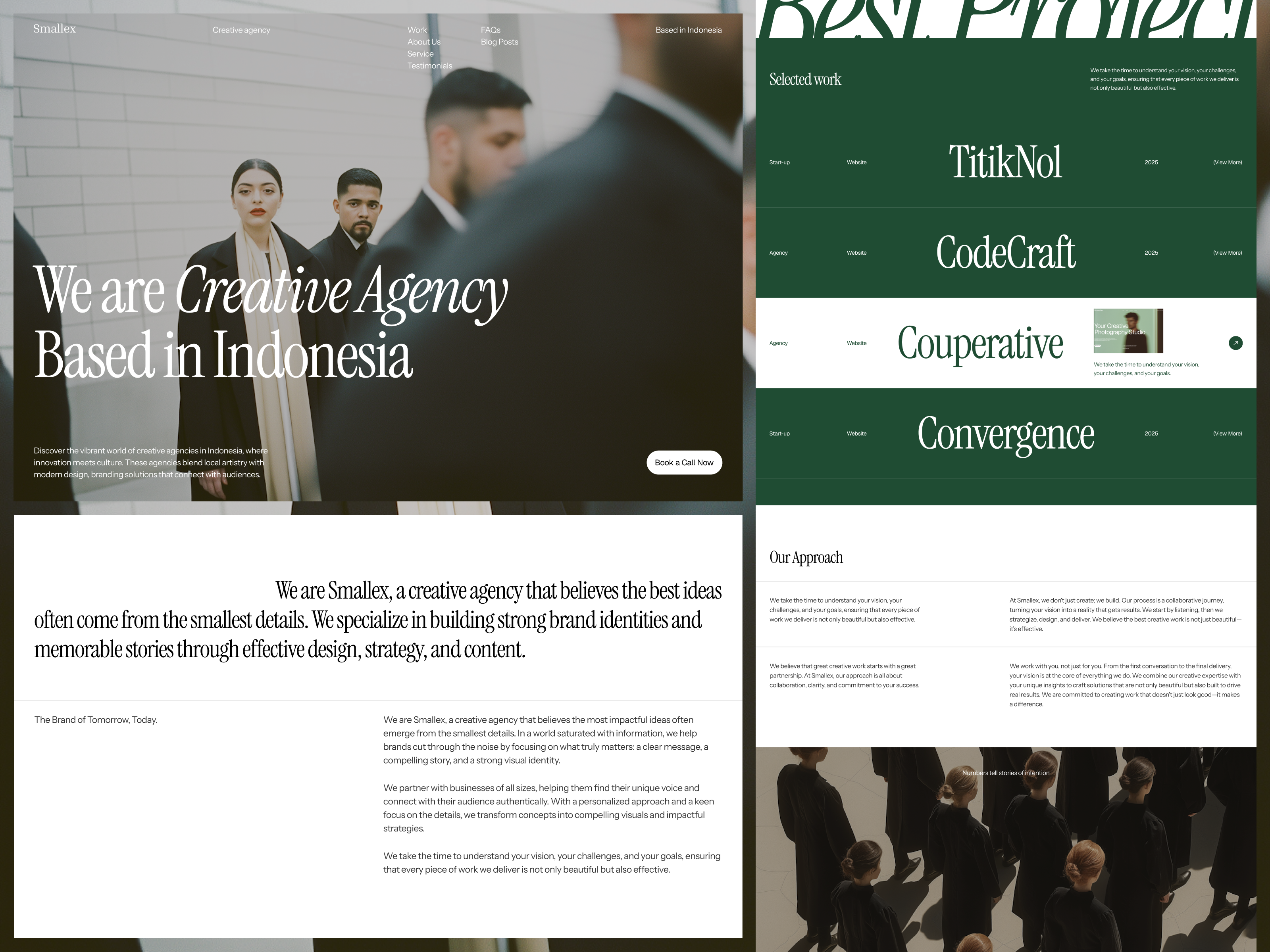 Smallex - Creative Agency Landing Page agency landing page agency website branding clean design clean interface creative agency design studio landing page large font marketing minimalist modern portfolio portfolio agency studio studio website typhography ui design ux design visual design