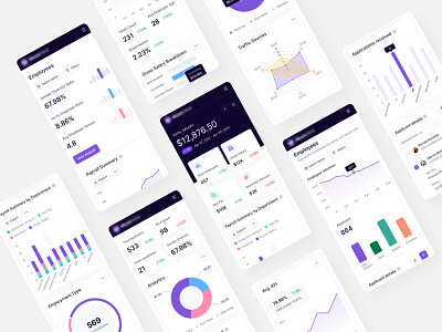 HR management software - Mobile version admin interface admin ui analytics analytics app candidates dashboard data visualization hiring dashboard hiring platform hr app hr application hr software payroll application recruitment recruitment dashboard saas saas application sales analytics web app web app mobile version