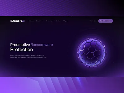 ArmorxAI- Website overview 3d ai security uiux website design