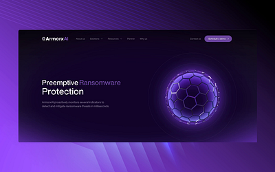ArmorxAI- Website overview 3d ai security uiux website design