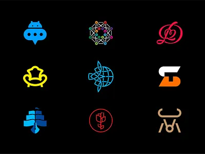 Logos for sale. books branding bull eagle flower graphic design hearth identity logo mark network ship sofa