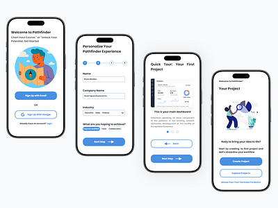 Pathfinder SaaS - Frictionless Onboarding Flow ✨ appdesign conversion designflow designinspiration interfacedesign mobileapp onboarding productdesign saas startup uidesign userexperience useronboarding userratention usertesting uxdesign webdesign
