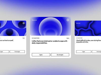 Card-based UI with questions . design drylikov illustration interaction interface landing landingpage productdesign saas ui ux web webdesign website websiteanimation