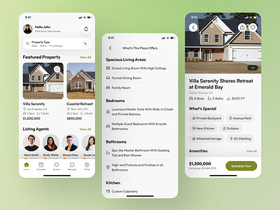 Real Estate App app design clean design home rental app minimal design mobile mortgage calculator app properties app property finder app real estate app realtor app rental app ui design