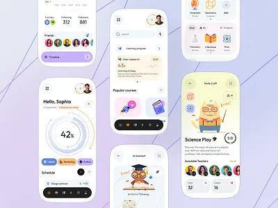 AI Learning App app app design design e learning e learning app education education app learning mobile mobile app online education design ui ux