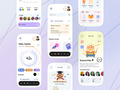 AI Learning App app app design design e learning e learning app education education app learning mobile mobile app online education design ui ux