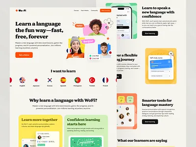 UI/UX Design for Language Learning Platform corporate website course e learning edtechdesign interactive learning landing page learning platform online learning onlinecourse saas saas website study interface study platform web design website website redesign