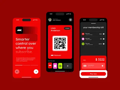 Memverr App — All-in-One Membership Management Platform animation app bento grid branding branding guideline daashboard graphic design gym homepage illustration iphone logo member membership payment red saas simple app ui visual identity