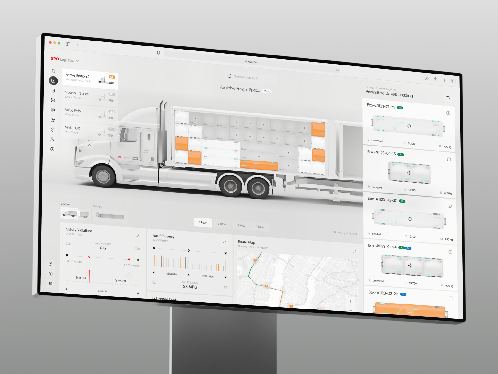 XPO Logistic TMS – Truck Management Dashboard admin ai analytics app app design b2b business crm dashboard design interface logisctics saas software tracking truck ui ux web web app