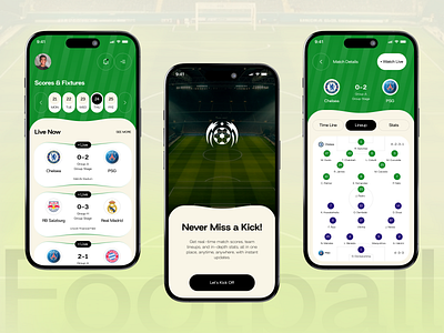 Football App UI – Live Match App app design football football app football club football statistic football stats game app illustration live score mobile mobile app mobile design mobile ui premier league soccer sport app sports sports app design sports betting statistics