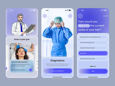 AI Skin Care Mobile App ai ai healthcare ai medical ai meditech app design artificial intelligence assistant beauty app hair care health health app healthcare healthcare app medical app mobile app skin health skincare skincare app design ui ux