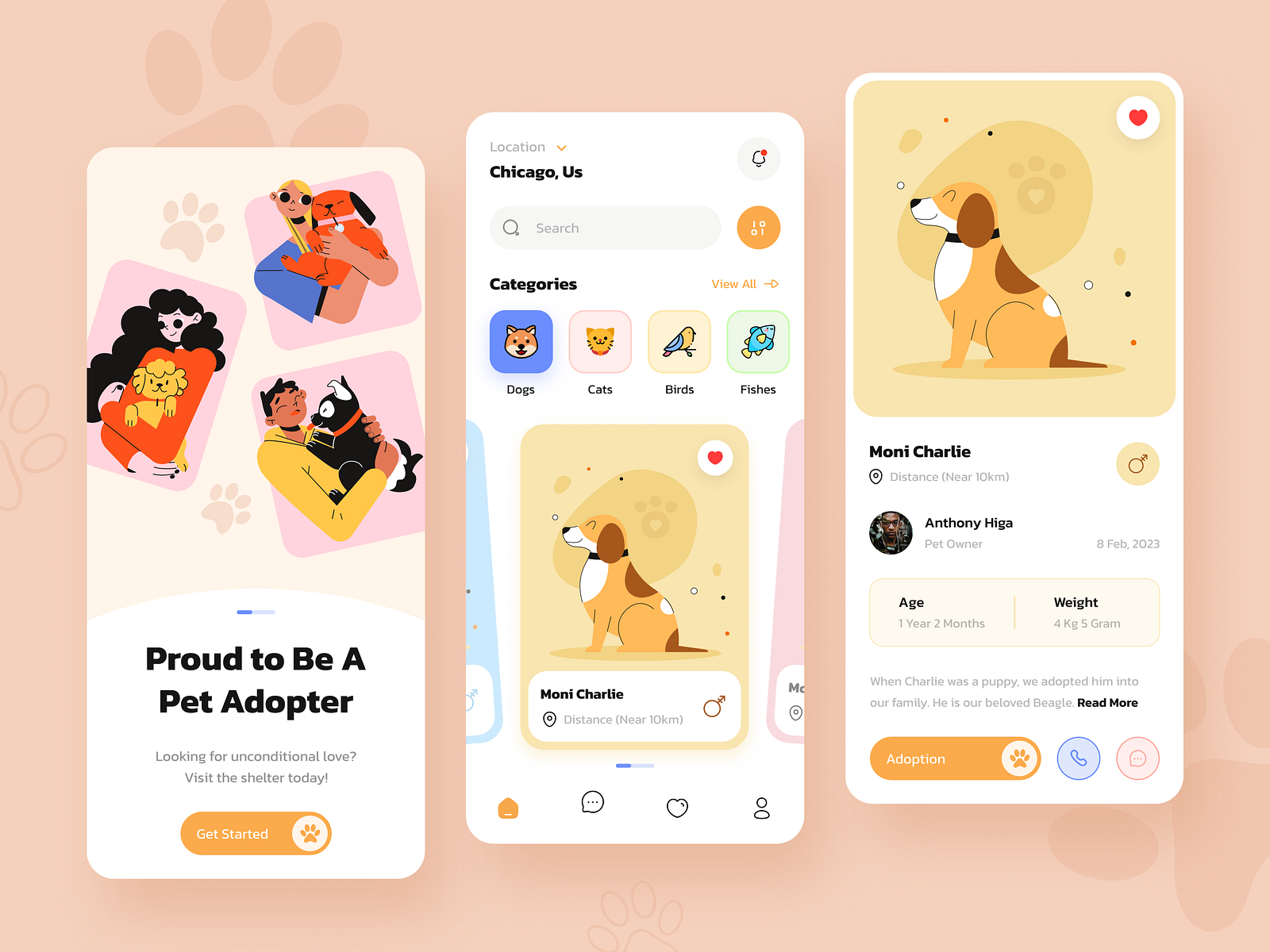 Pet Adoption App Design by CMARIX on Dribbble