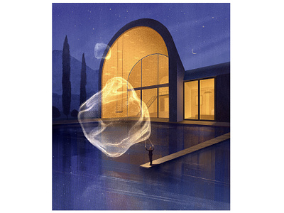 Editorial Illustration| Concept, Interior & Architectural Design architecture article building concept contemporary creator designer editorial exterior feature graphic design home illustration interior magic modern night pool