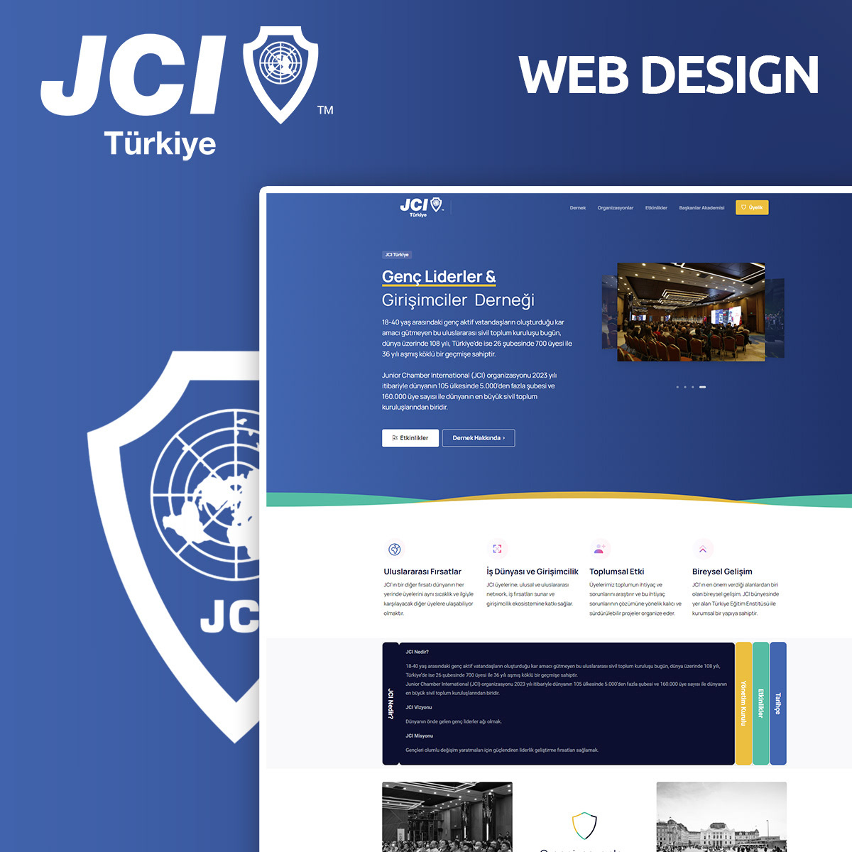JCI Türkiye Web Design (UI/UX) 3d animation figma jci mobile photoshop react ui ui design uxui web design web developer wordpress