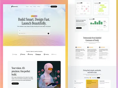 AI Coding Platform - Landing Page design ai animation artificial intelligence branding coding creative design developer interface landign minimal noncode product saas ui uiweb ux web website