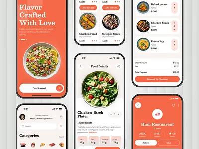 Food Delivery App UI Design app design ecommerce food food app food app design food app ui food delivery app food delivery application food delivery service food order food ordering app mobile mobile app mobile app design online food order online food ordering app restaurant restaurant app ui