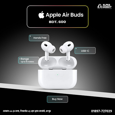 apple air buds branding branding design design post post design social media post design ui