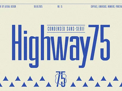 Highway 75 Condensed Font blue branding branding font classic condensed creative fonts heading font headline logo font packaging retro sans serif tall letters typography vintage web