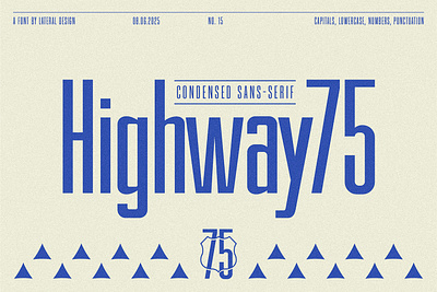 Highway 75 Condensed Font blue branding branding font classic condensed creative fonts heading font headline logo font packaging retro sans serif tall letters typography vintage web